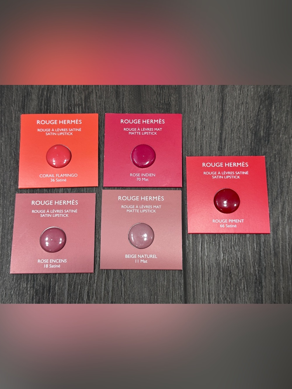 HERMES ROUGE HERMES PINK AND RED LIPSTICK SAMPLES